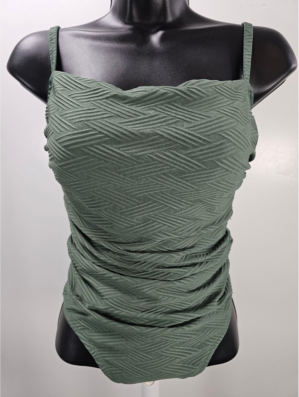 Kona Sol Ruched Textured One Piece